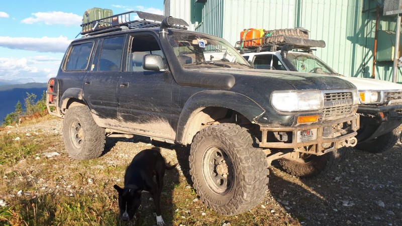 My Cruiser on top of a mountain just outside Terrace BC.